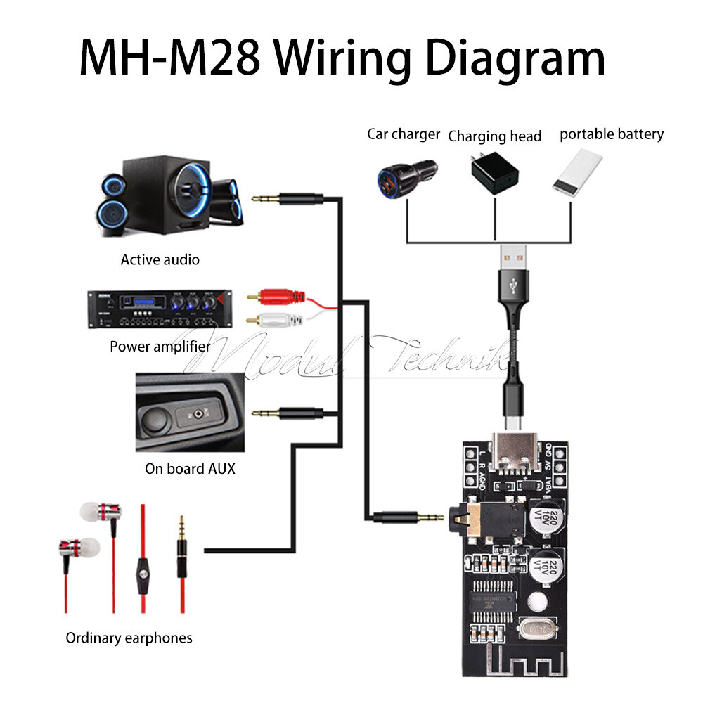 MH-MX28 Wireless Bluetooth 5.1 Audio Module Type-C/Micro USB Interface DC5V