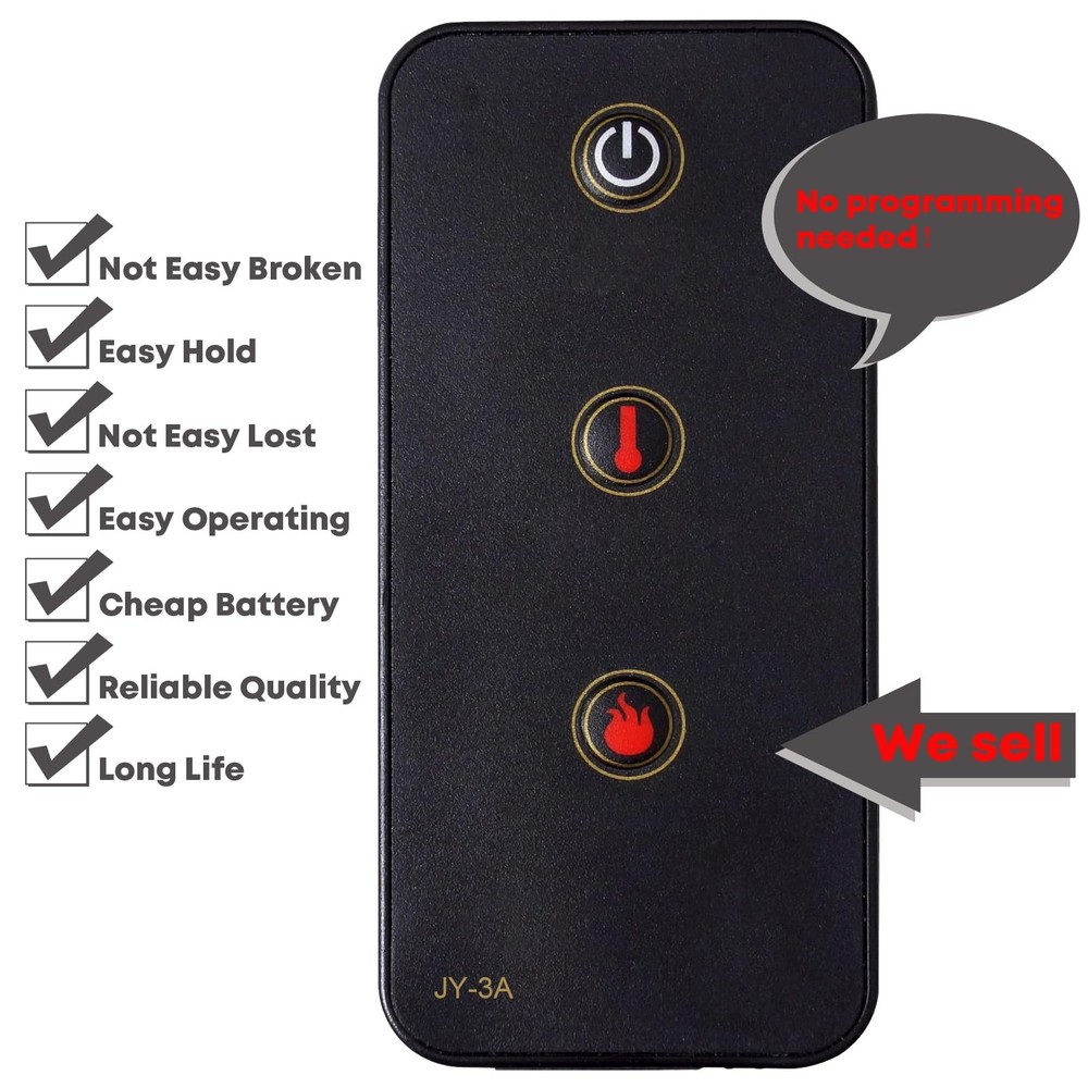 YAOHUIMI Replacement for Pleasant Hearth Fireplace Remote Control Model black