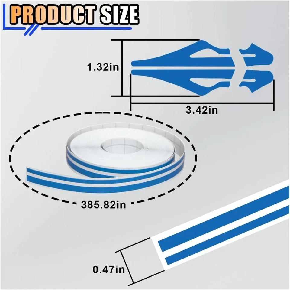 32Feet Vinyl Pinstriping Pin Stripe Double Line Car Tape Decal Sticker 1/6" 1/12