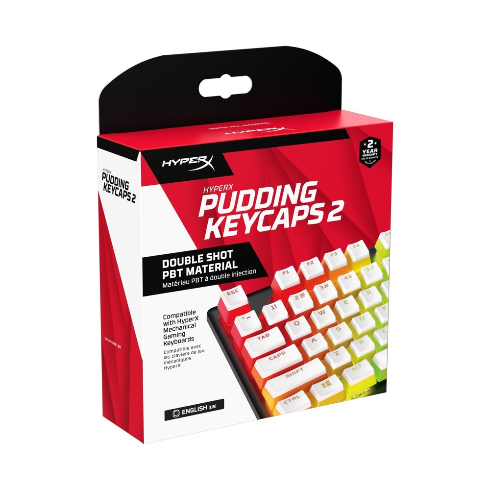 HyperX Pudding Keycaps 2 - Full Key Set - PBT - 112 Keys -White