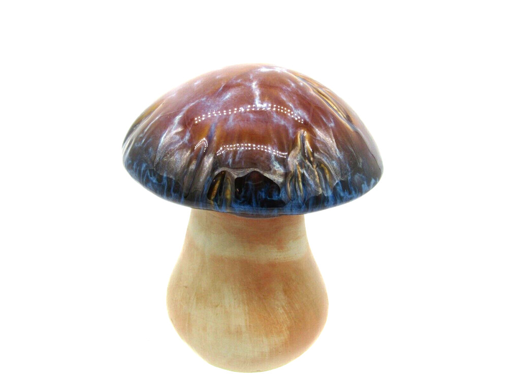 Whimsical Glaze Top Ceramic Mushroom Toadstool Terracotta Decor Pottery 5"