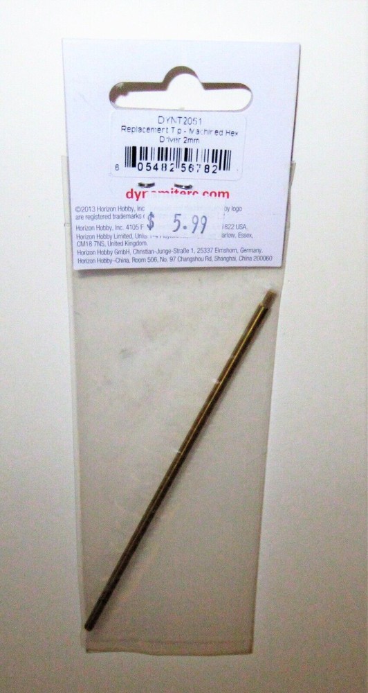 Dynamite Machined Hex Drive Replacement Tip: 2mm #DYNT2051 NIP