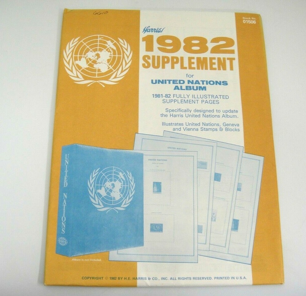 Harris 1982 United Nations Geneva Stamps & Blocks Album Supplements NOS