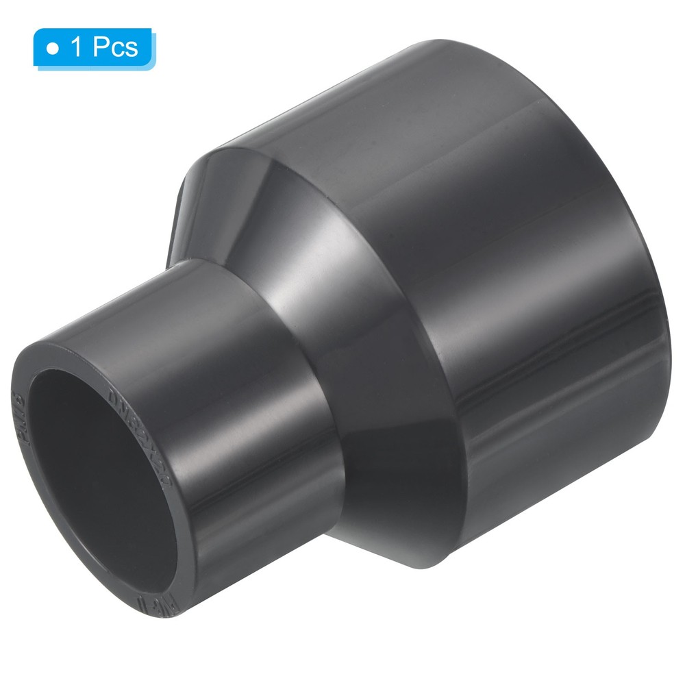 PVC Reducer Pipe Fitting 1.6x1" Socket Coupling Adapter Connector, Grey