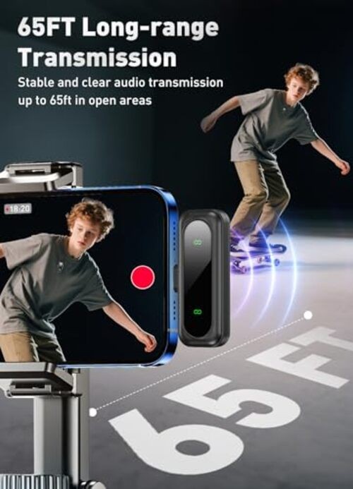 Wireless Microphone for iPhone, All iPhones & Androids (USB-C + Lightning)