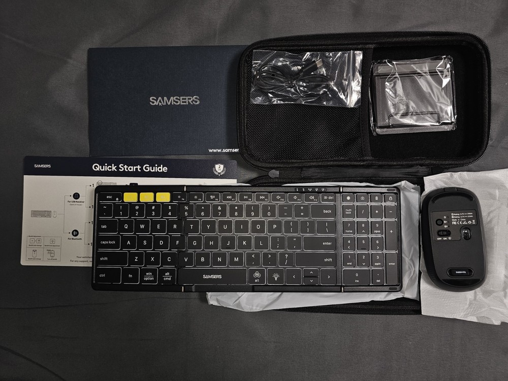 Foldable Keyboard and Mouse, Samsers Folding Bluetooth Keyboard Combo