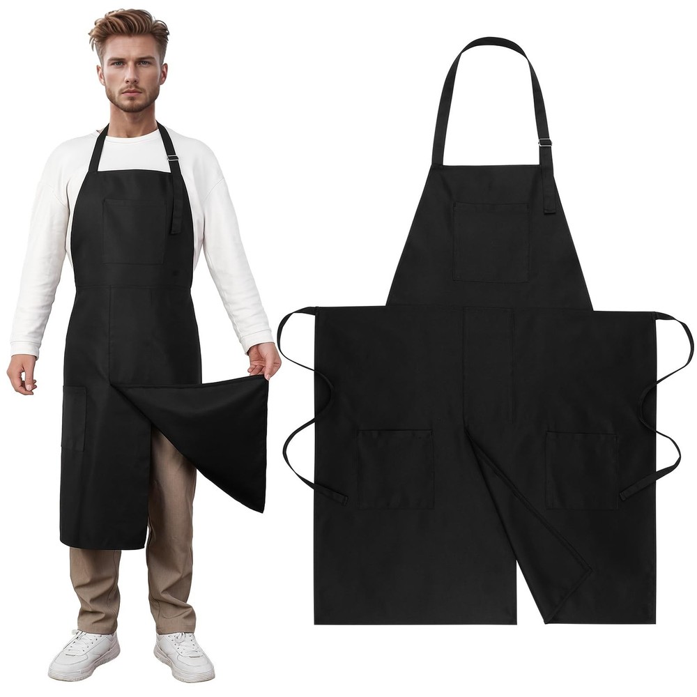 Pottery Split Leg Apron, Split Apron with Adjustable Straps, Ceramics Apron S...