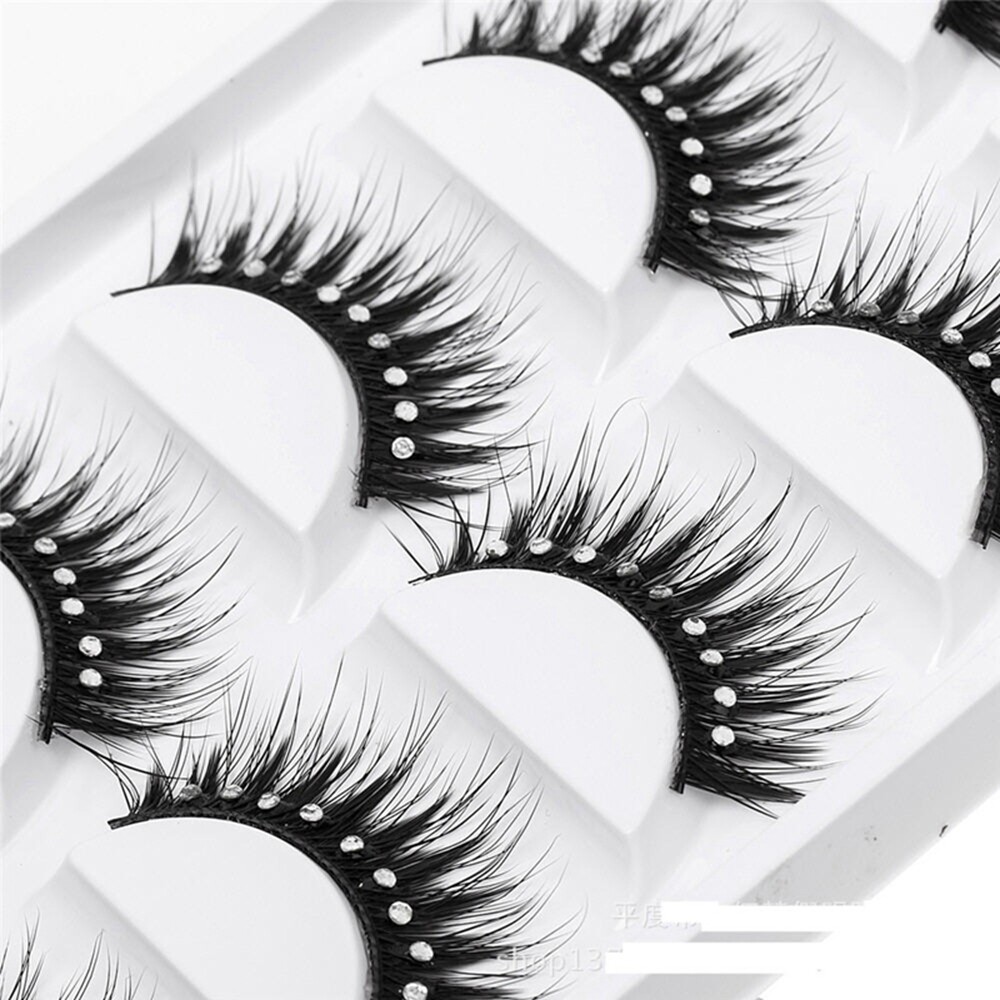 2boxes 10pairs bushy glitter Rhinestone exaggerated eye makeup false eyelashes