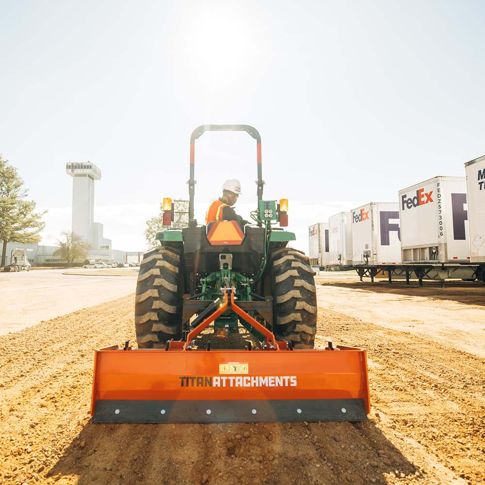 Titan Attachments 4 FT Pro Series 3 Point Rear Box Blade, Cat 1 Hook Up, QH1