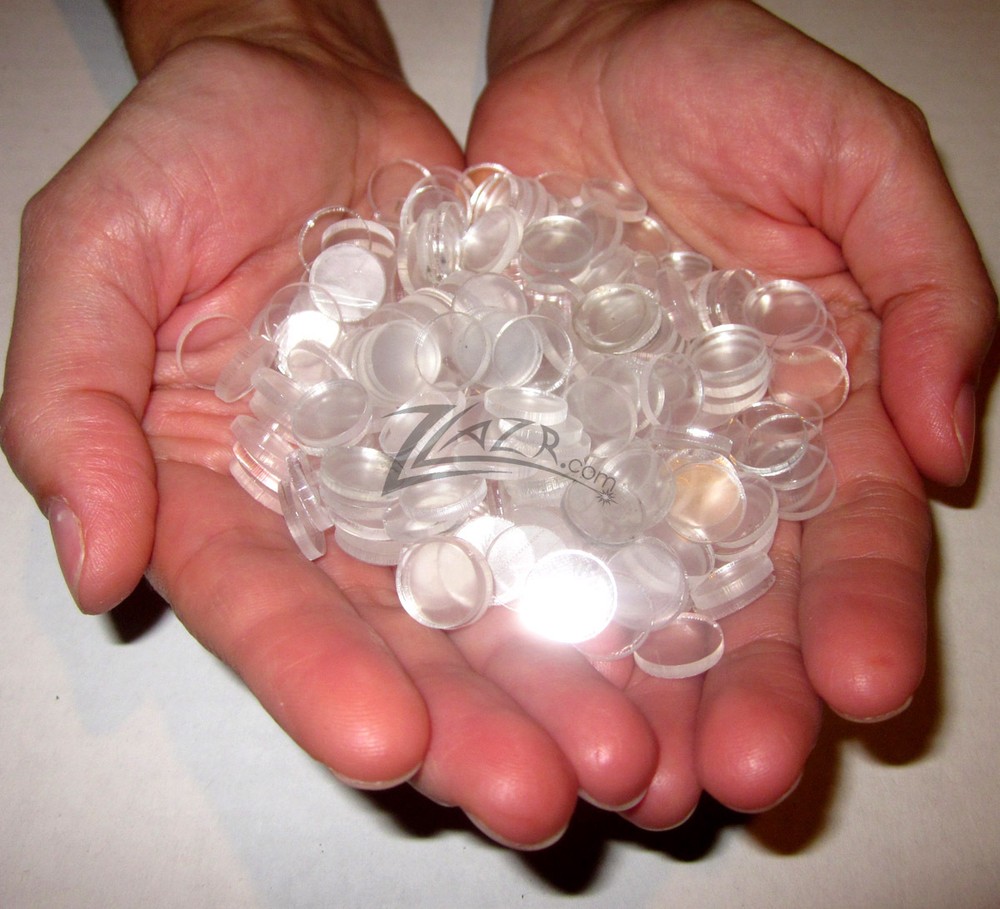 (100) 1/2"x1/32" Thin Acrylic Small Circles Craft Disc Clear Flat Plastic Shape