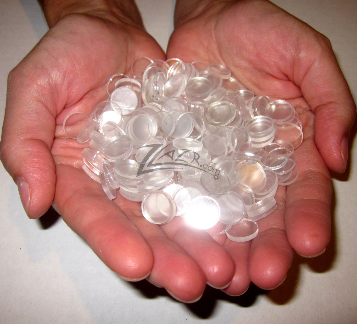 (100) 5/8"x1/32" Super Thin Acrylic Small Circles Craft Disc Clear Flat Plastic