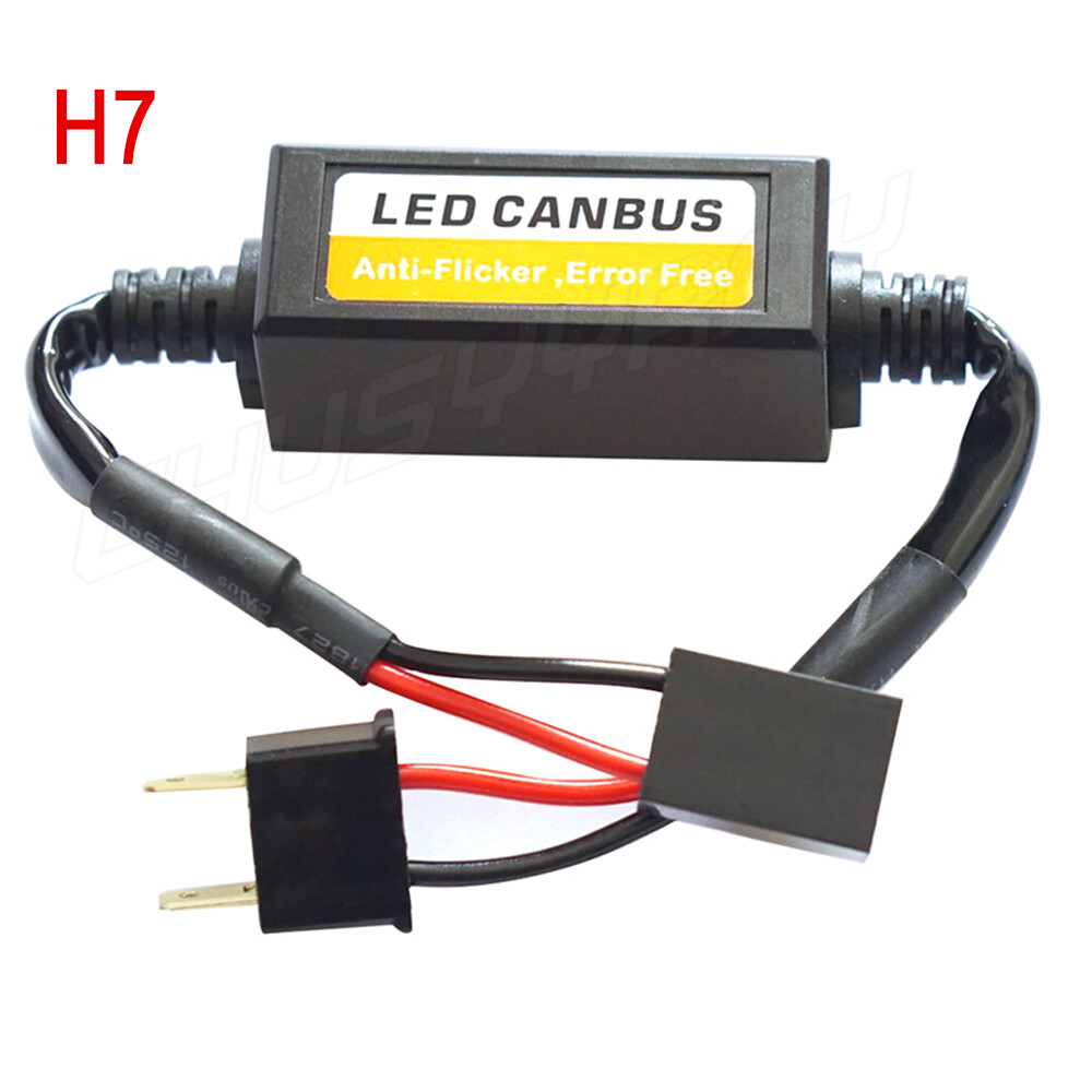 2pcs Error Free Canbus Decoder Wiring Kit For H7 LED Bulb Daytime Running Light