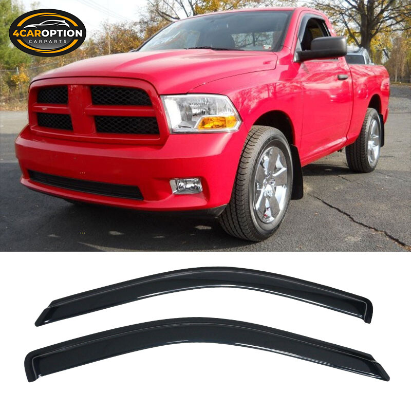 Fits 09-18 Dodge Ram 1500 Standard Cab Window Visors Rain Sun Guard Vent 2Pc Set
