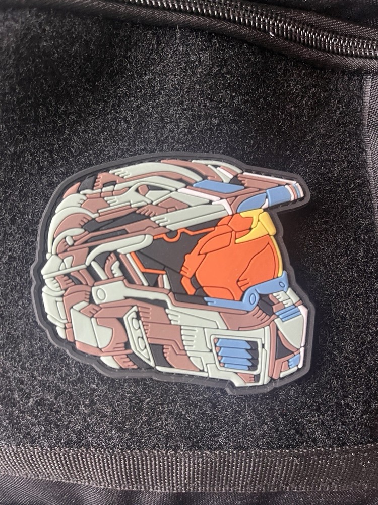 HALO Master Chief Helmet Morale Patch PVC Hook & Loop Tactical Patch Nostalgia