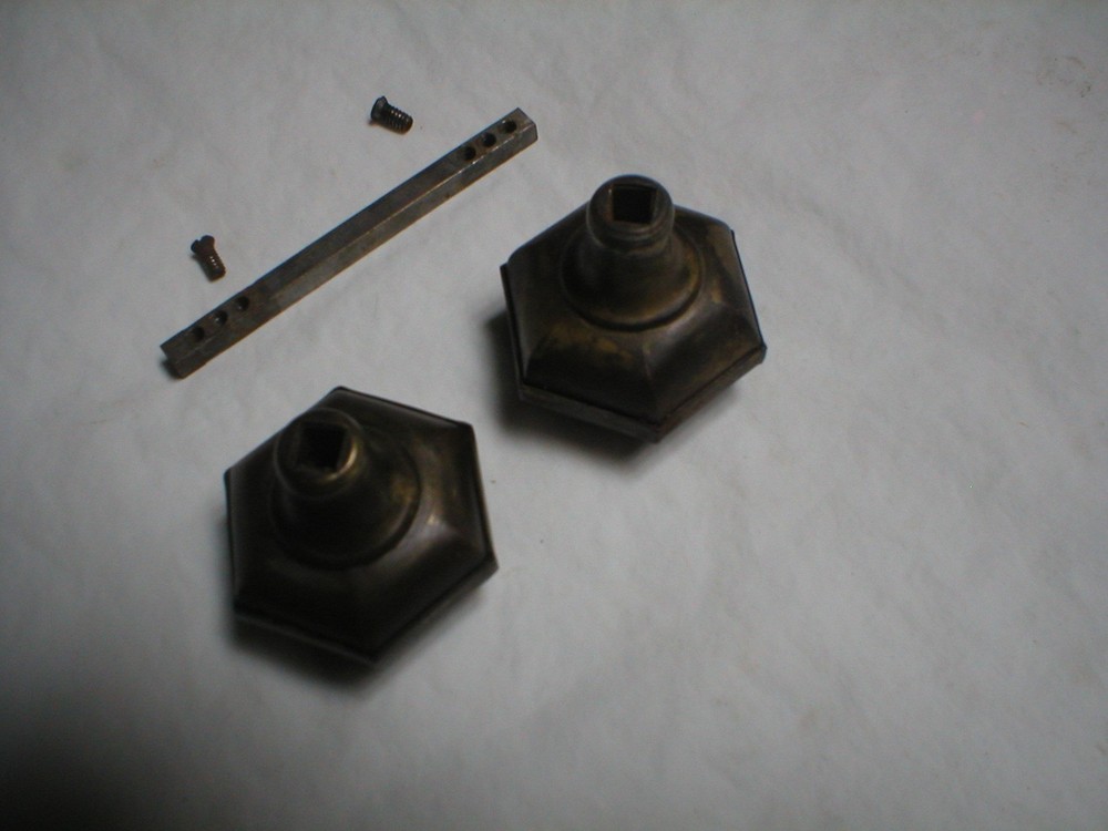 Antique Hexagon Doorknob Pair