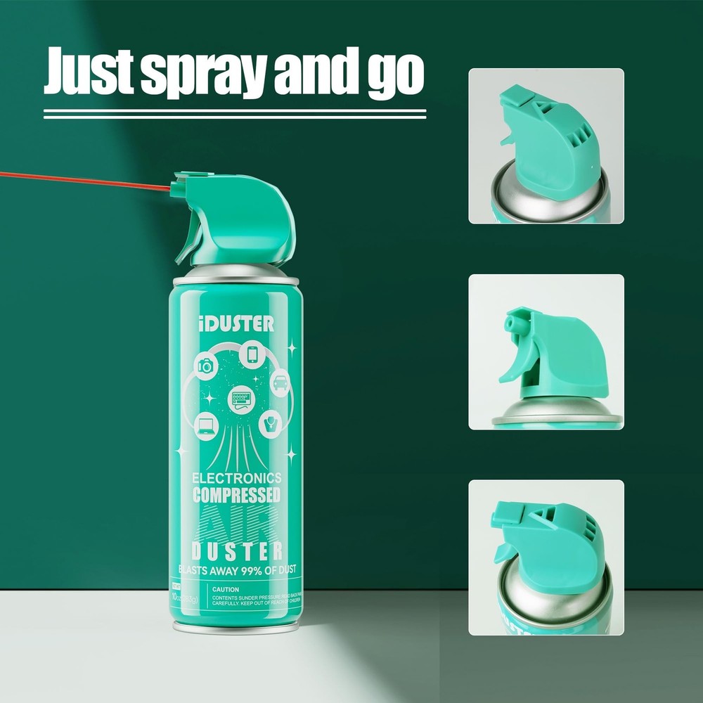 iDuster Compressed Canned Air Duster - 2 PCS Disposable Compressed Air Duster...