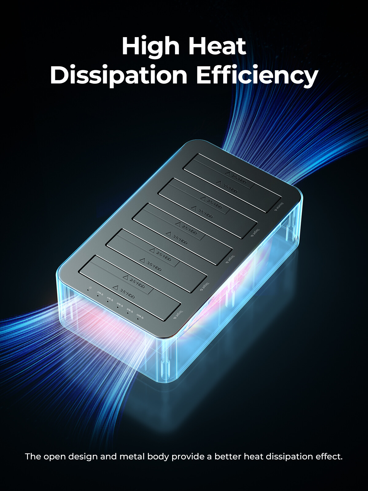 ORICO 5Bay Hard Drive with Cloner Hard Drive Docking Station 2.5''/3.5'' SSD HDD