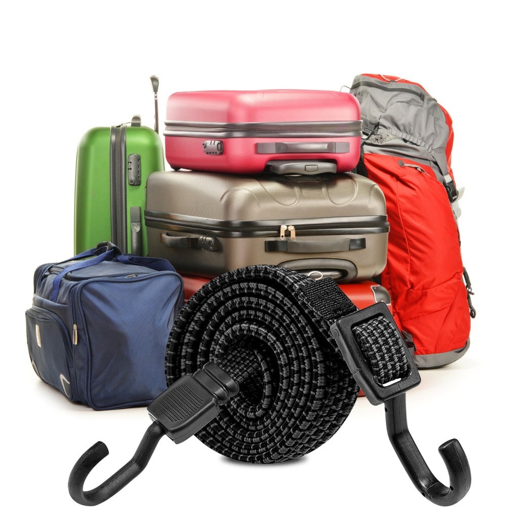3 Pcs Heavy Duty Bungee Cords Adjustable Binding Straps With Hooks