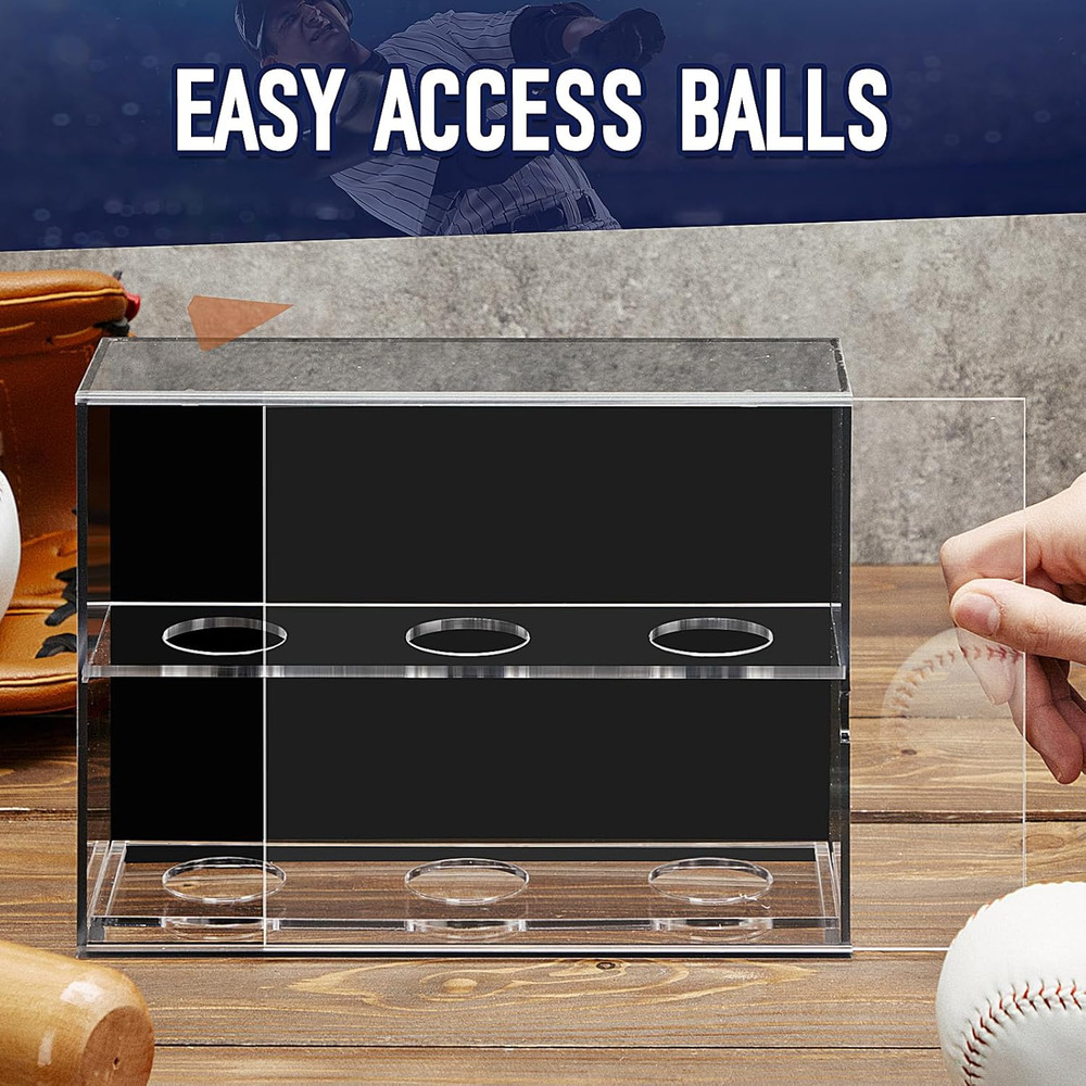 Acrylic Baseball Display Case Wall Mounted Display Holder Shadow Box Clear Baseb