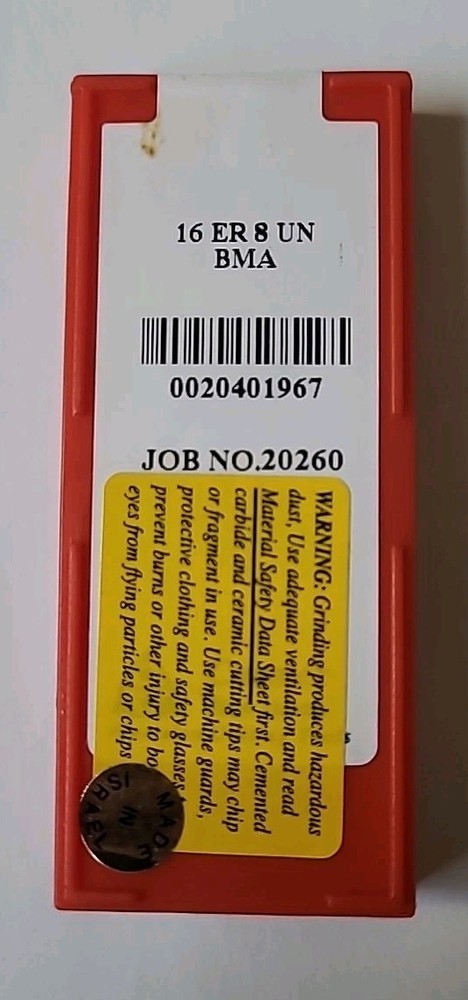Carmex 16ER 8 UN Laydown Threading Insert Grade BMA (10)