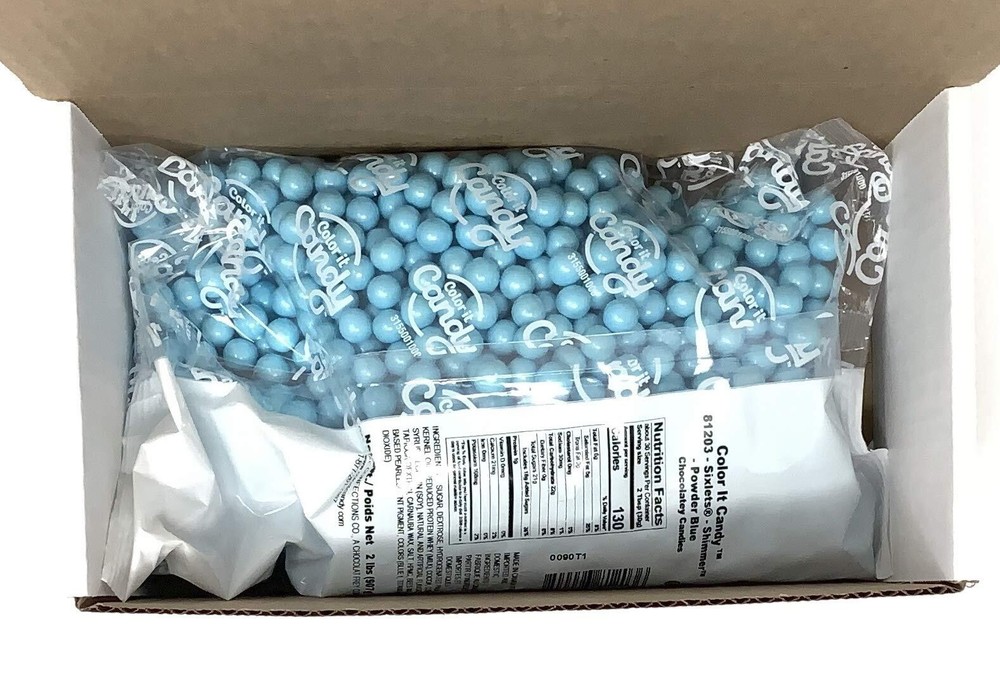 Color It Candy Sixlets Bulk 2lb (Shimmer Turquoise)