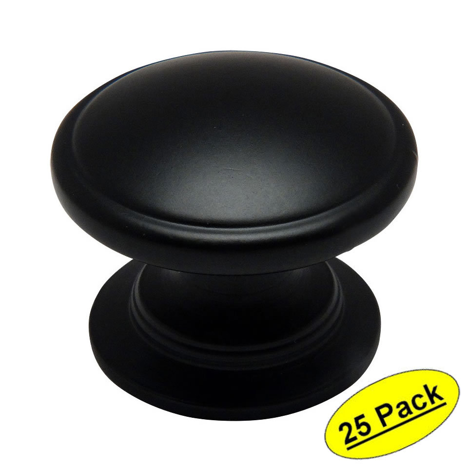 *25 Pack*  Cosmas Cabinet Hardware Flat / Matte Black Knobs #4702FB