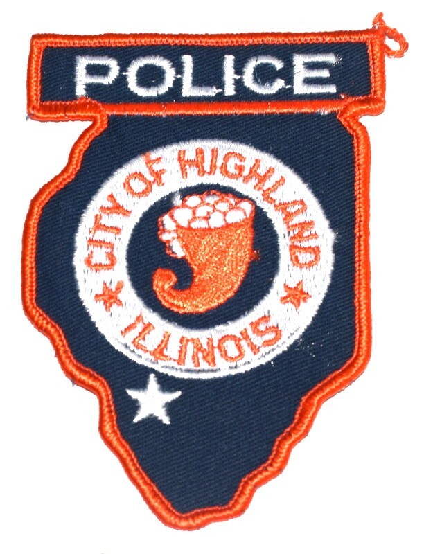 HIGHLAND ILLINOIS IL Sheriff or Police Patch – STATE SHAPE - CORNUCOPIA
