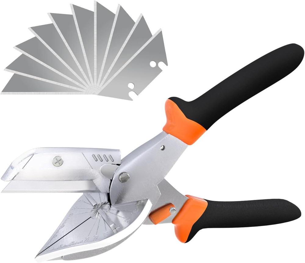Multifunctional Shears Hand Tools,Multi Angle Miter Shear Cutter With10 Replacem