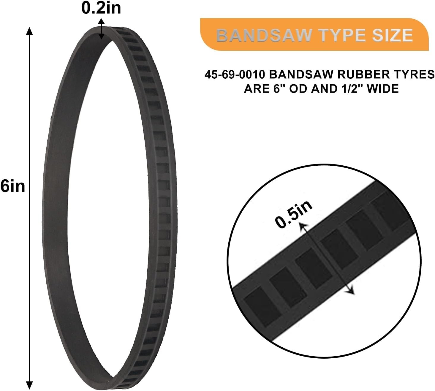 4 Pack 45-69-0010 Blade Pulley Tires Replacement for Milwaukee Bandsaw Portaband
