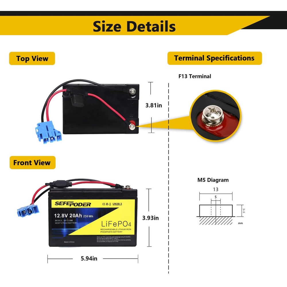 SEFEPODER Replacement Battery Compatible with Peg Perego 12 Volt Ride on...