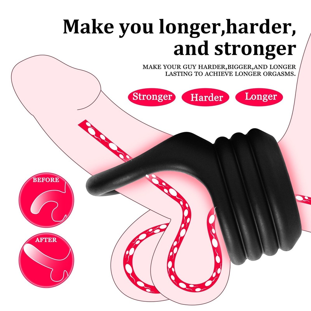 Reusable Ball-Scrotum-Stretcher-Ring-Penis Enhancer Delay Ejaculation Male