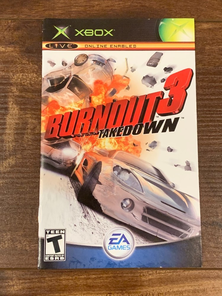 Burnout 3 Takedown Burn Out XBOX Instruction Manual Only