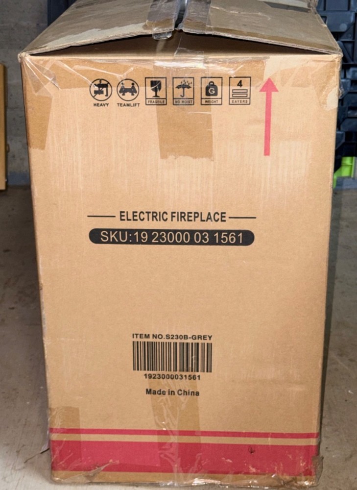 Electric Multi-Colored Flame Fireplace Heater 25" Remote Control Cathedral Style