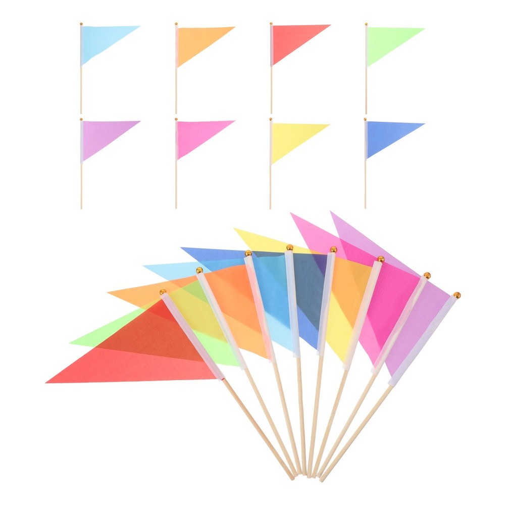 16PCS Marking Flags, Triangular Yard Flags for Lawn & Irrigation & Landscape &