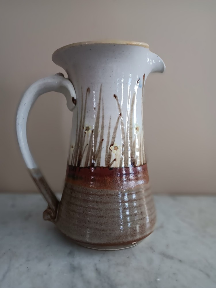 Studio Handcrafted Pottery Handpainted Signed 8 1/2" Pitcher