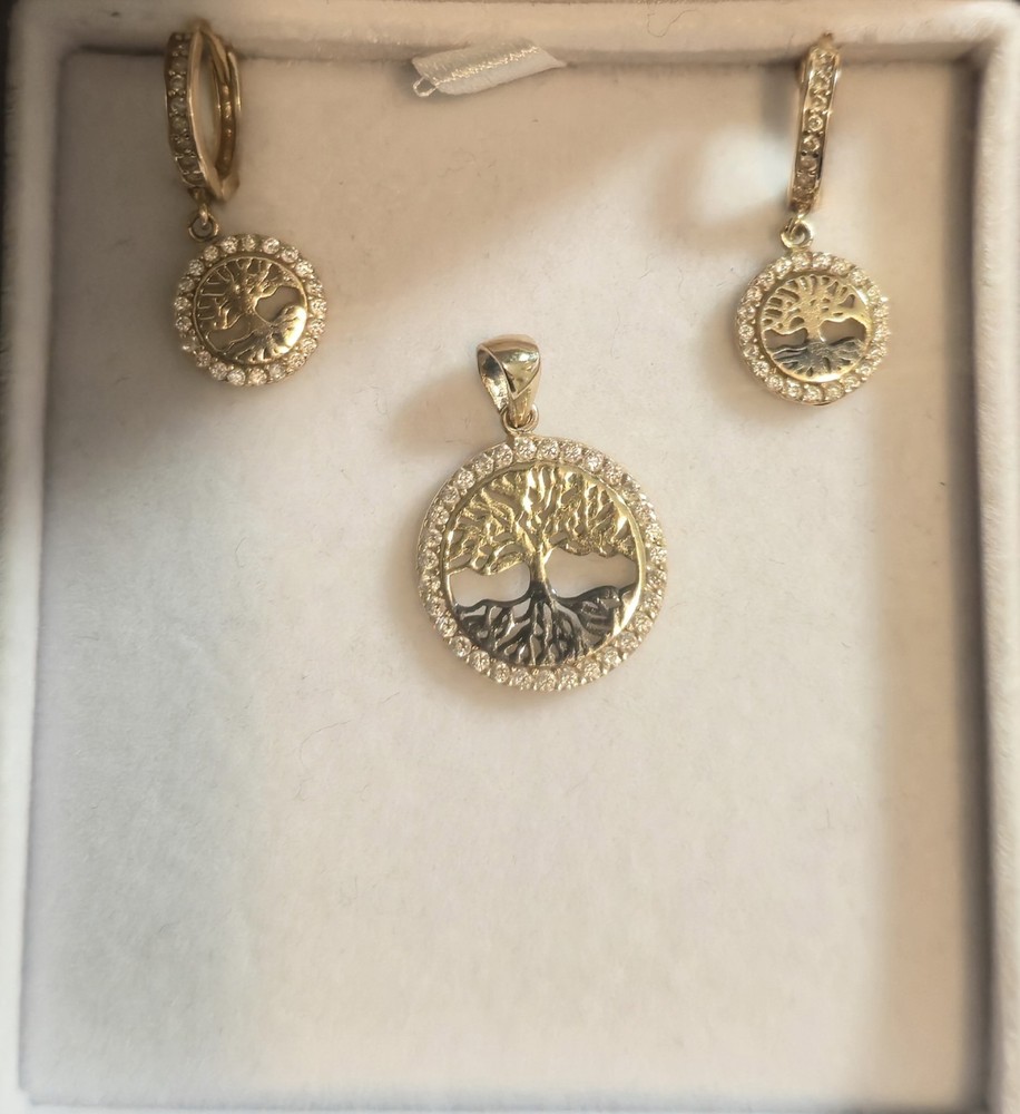 14k Gold Set Life Tree Theme