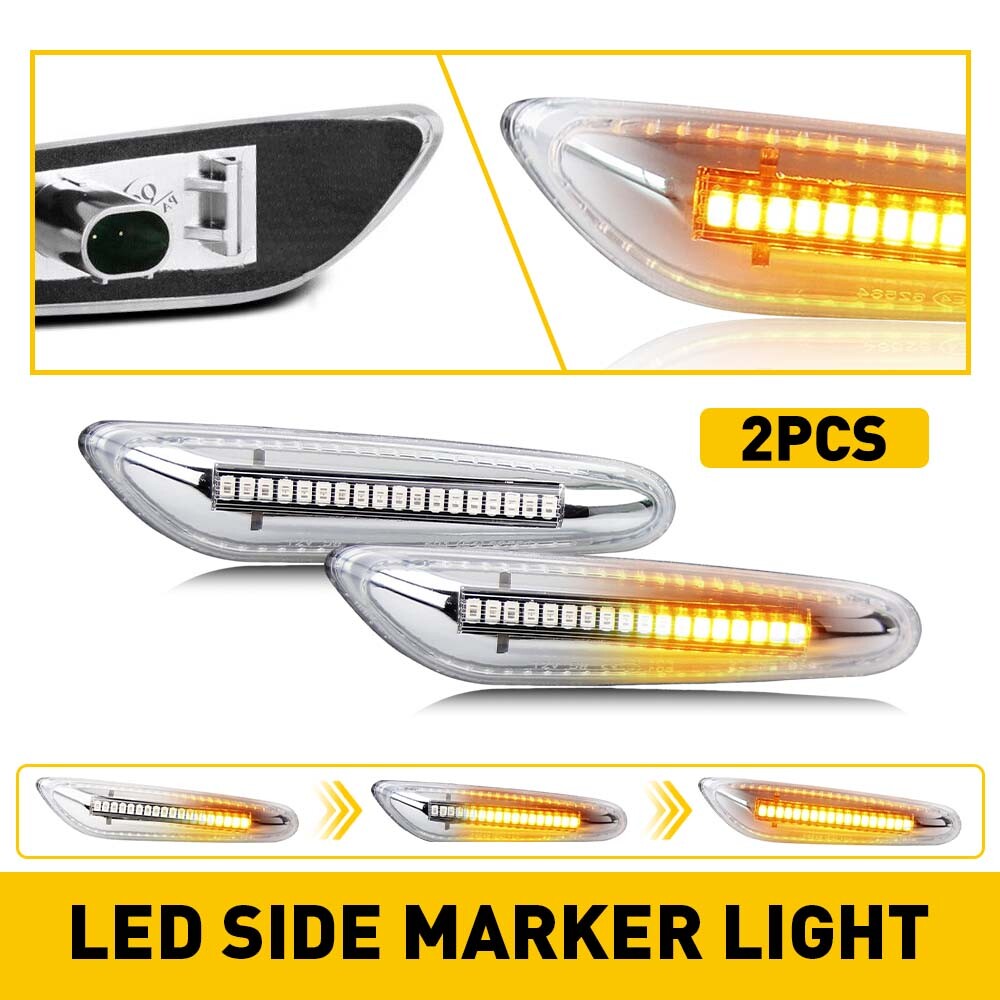 SMD LED Front Fender Side Marker Lights Assembly For BMW E90 E82 E92 E46 E83 E60