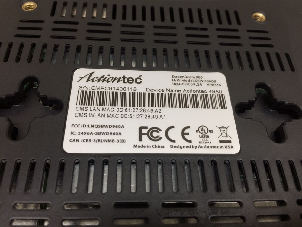 ActionTec ScreenBeam 960 Wireless Display Receiver SBWD960B 5V Power Adapter