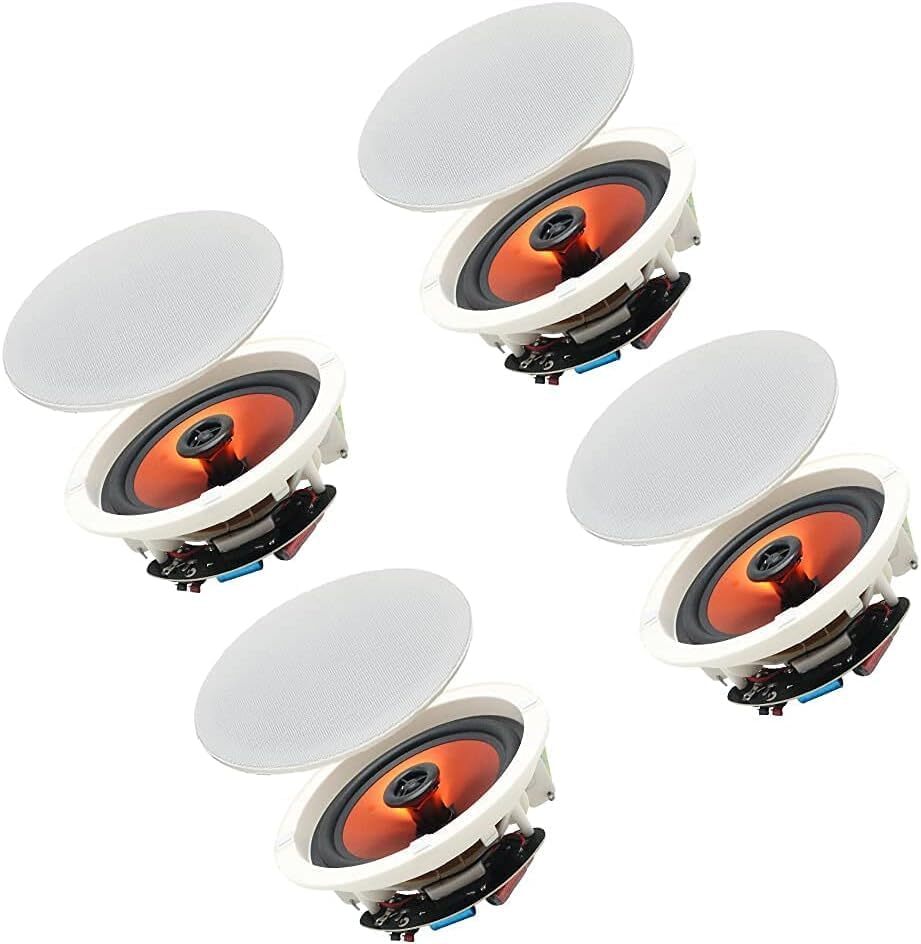 4*Herdio 6.5" Restaurant Cafe Ceiling Speaker Bluetooth Wireless Flush Mount Kit