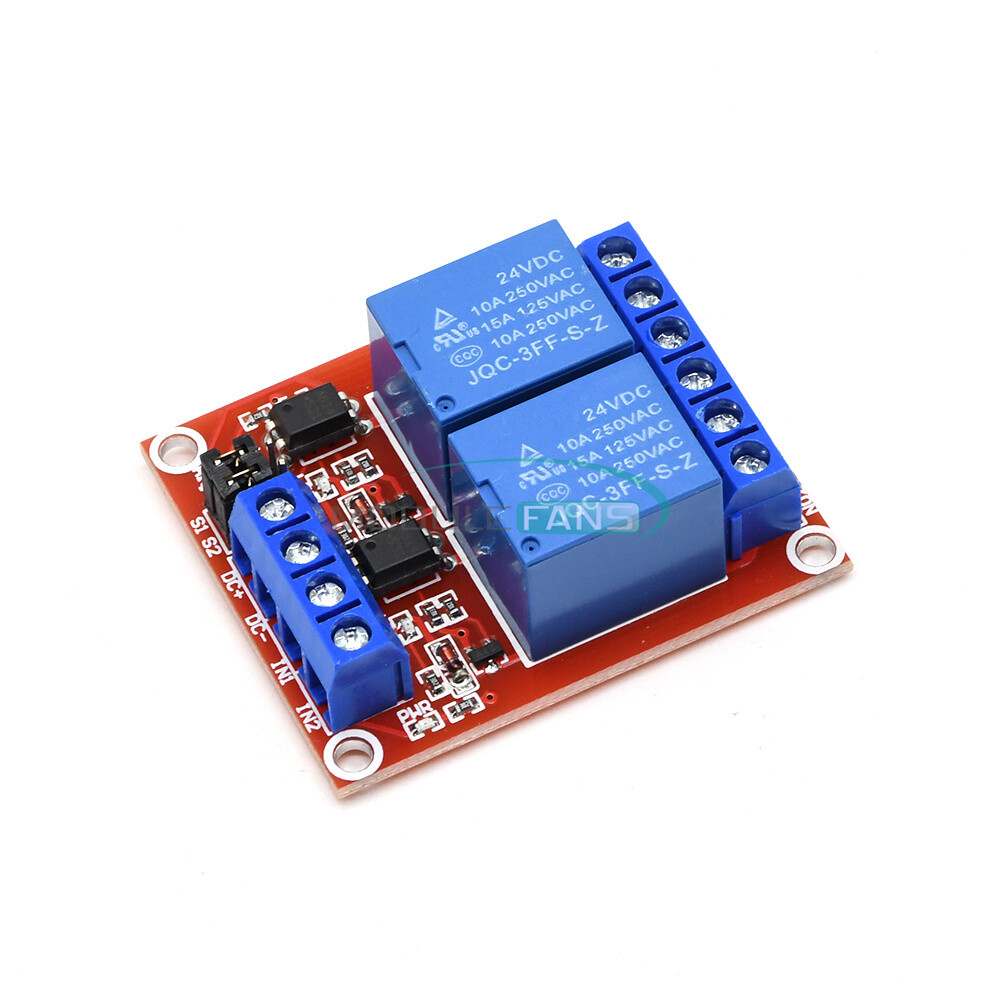 24V 2-way Relay Module With Isolation Optocoupler high / low Level Trigger