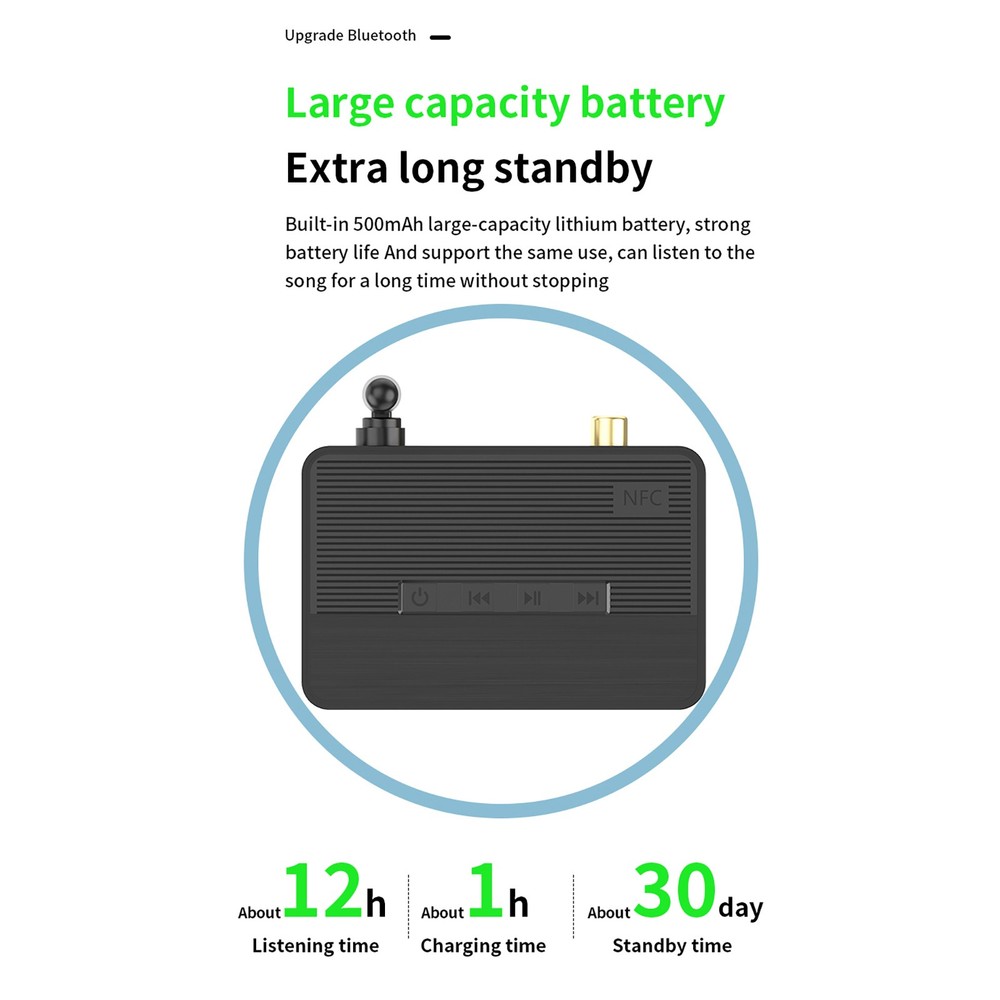 Wireless NFC Bluetooth 5.3 Audio Receiver NFC HiFi Music Adapter