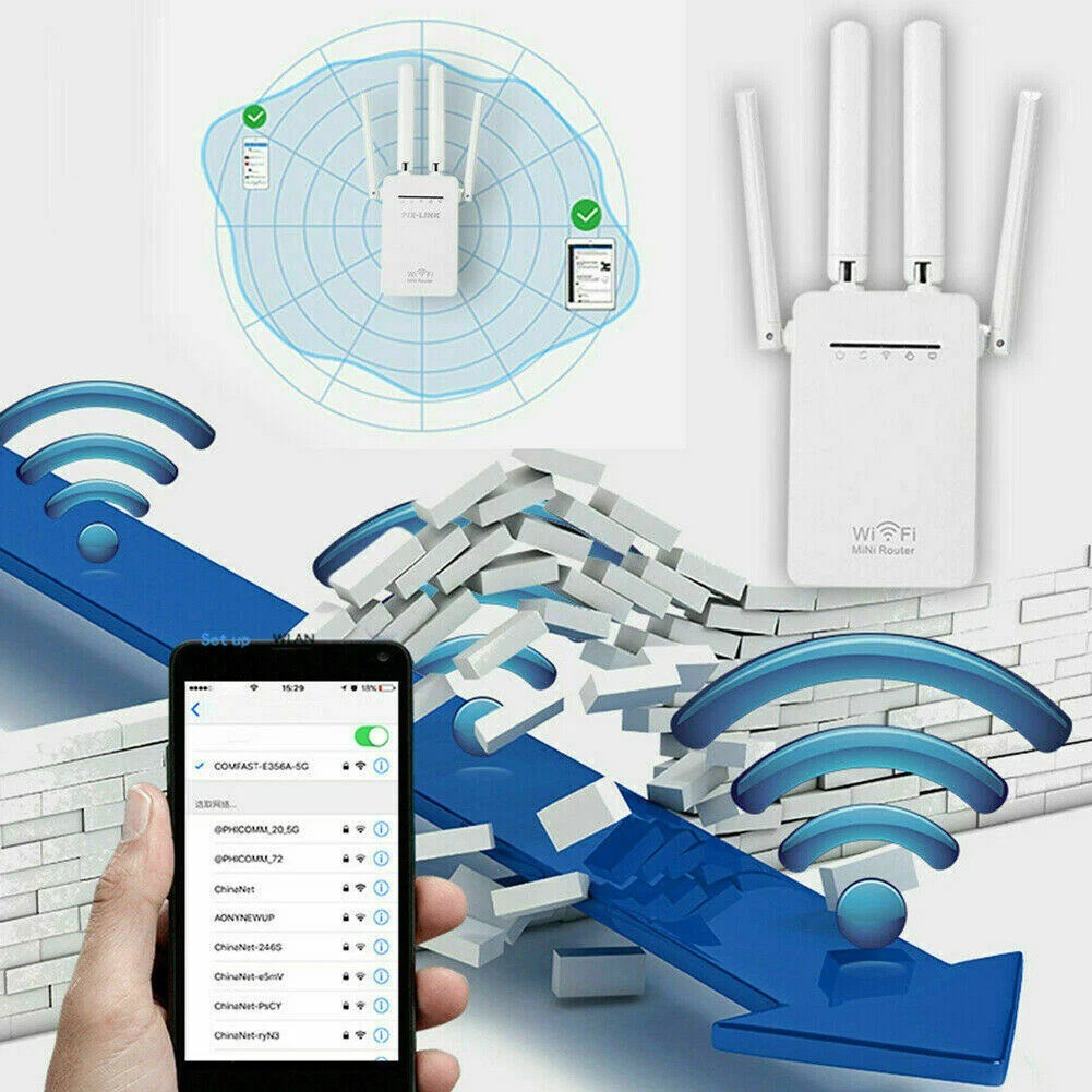 1200Mbps WiFi Range Extender Repeater Amplifier Router Signal Booster Wireless