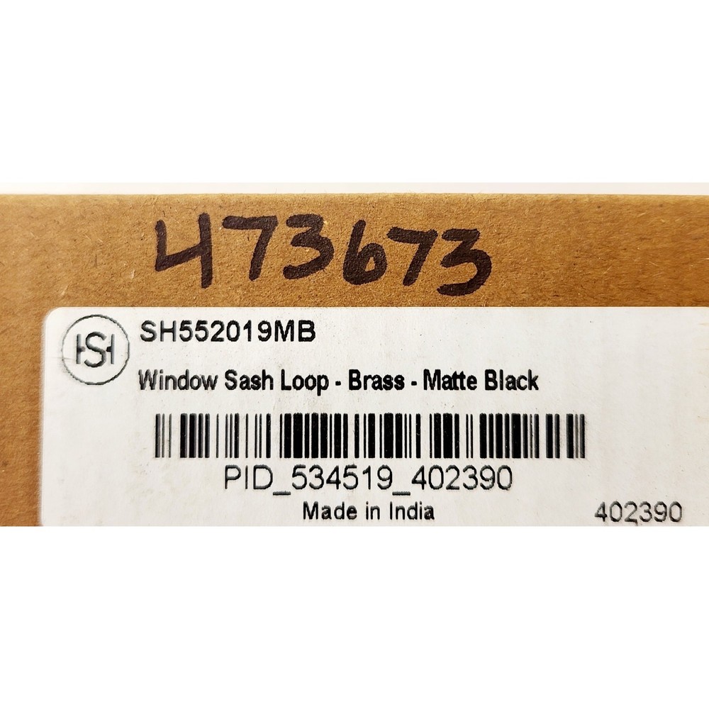 Signature Hardware 473673 Window Sash Loop - Matte Black
