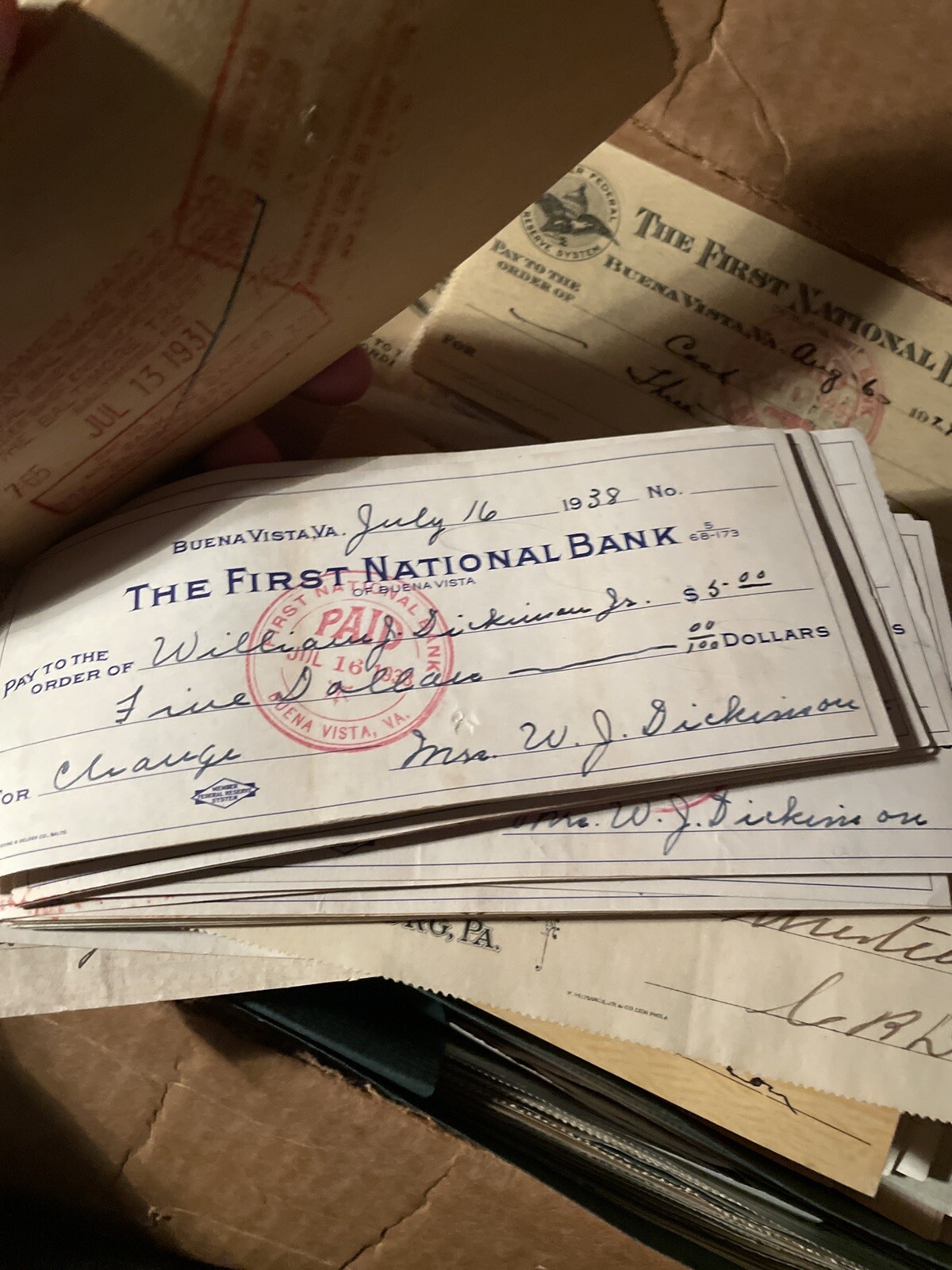 Lot Of 50 X old vintage checks RANDOM PULL 1800’s-1970’s