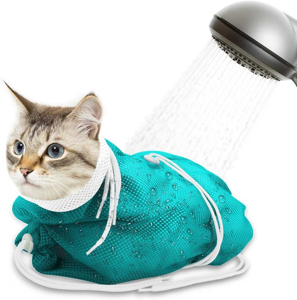 Luxury Cat Bathing Bag - Breathable Mesh Grooming Solution, Anti-Scratch Design