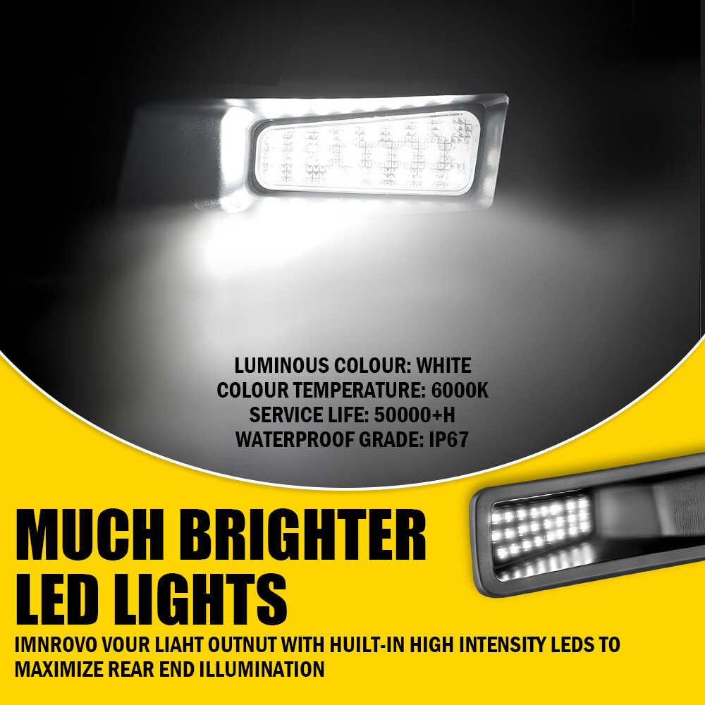 For Ram 1500 2019-2024 Auto LED License Plate Light Rear Bumper Tag Lamp White