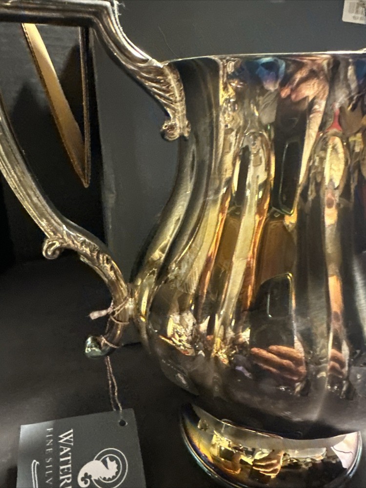 Waterford Silver Plated Pitcher 8” Fine Silver Gifts w/ Tag & Box #P