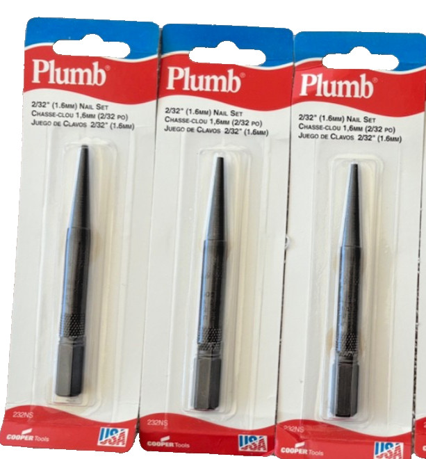 3 PIECES Plumb Nail Punch Set
