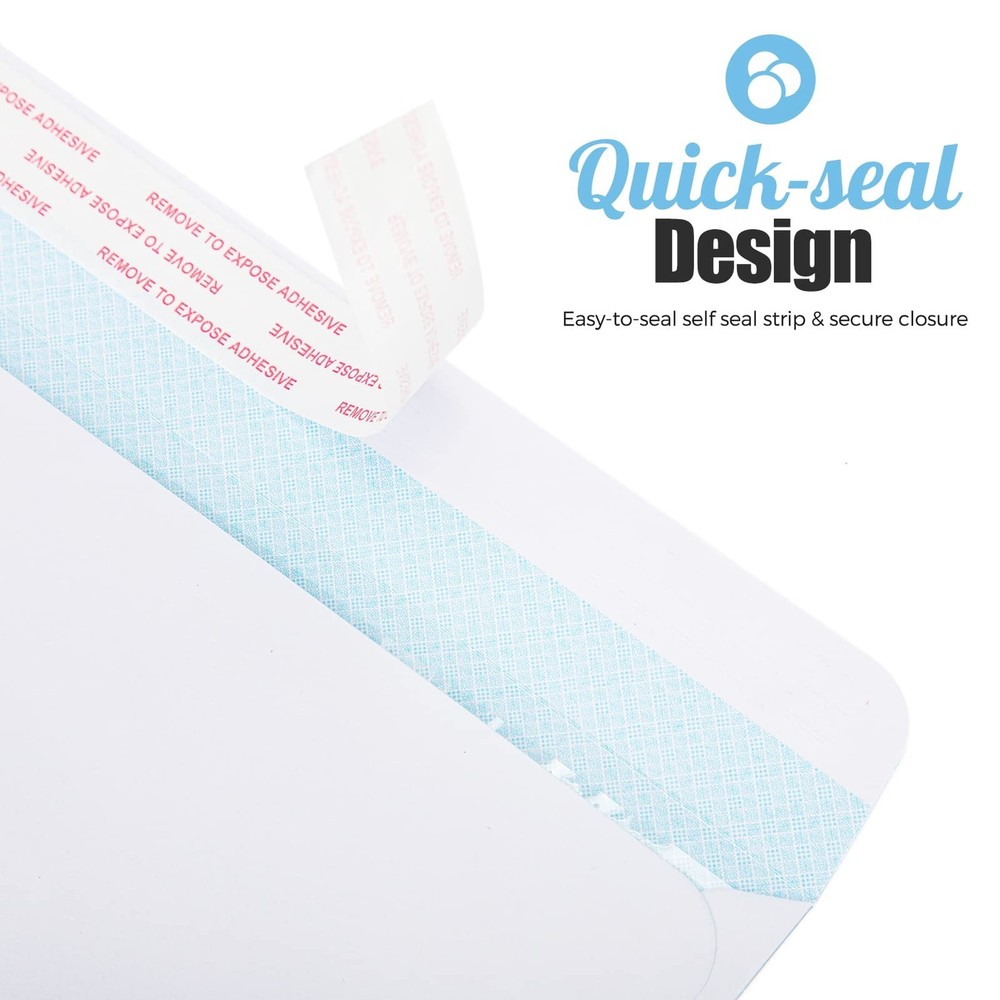 ACSTEP #10 500Pack Double Window Envelopes Self Seal Security Envelopes For B...
