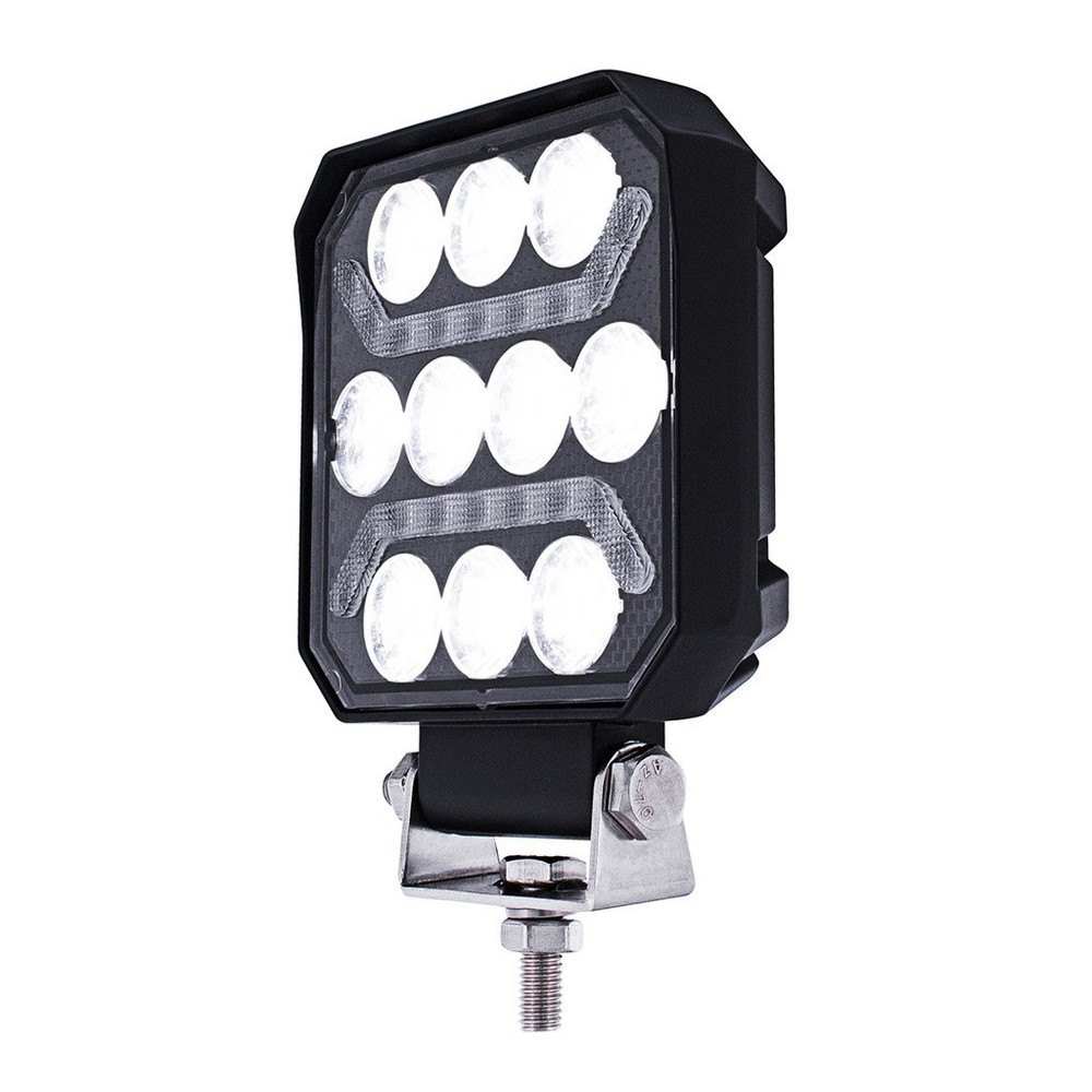 10 White LED Work U Guide Light with White Auxiliary Light Bar